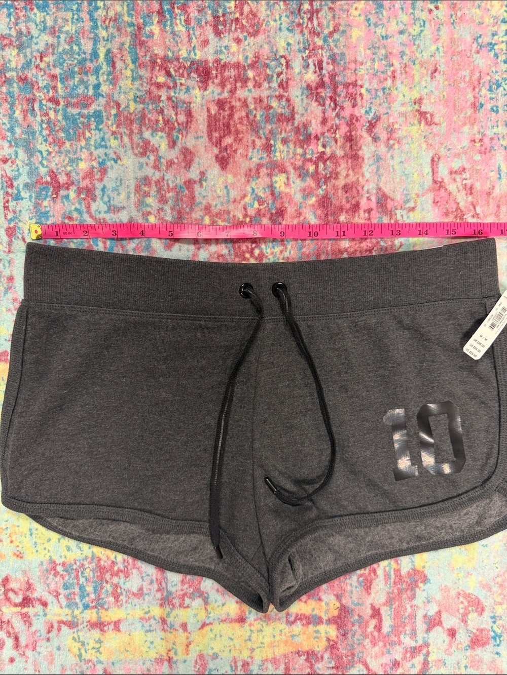 PINK Victoria's Secret Charcoal Gray Athletic Shorts with Drawstring - Picture 3 of 6